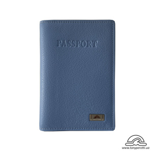 Обложка для паспорта кожаная Contatto 2241 baby голубой